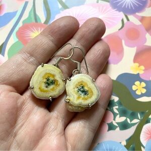 Vintage solar quartz chunk dangle earrings bohemian organic